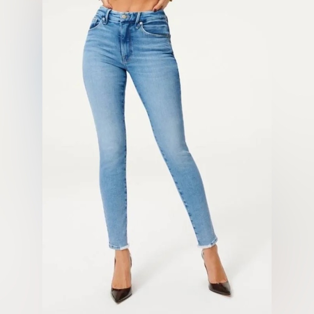 Good American Women's Good Legs Worn Hem Skinny Jeans, Size 29